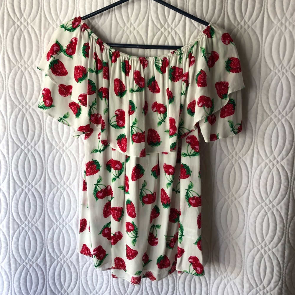 Strawberry Off The Shoulder Top